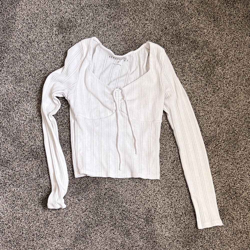 Aeropostale Cream Long Sleeve Top